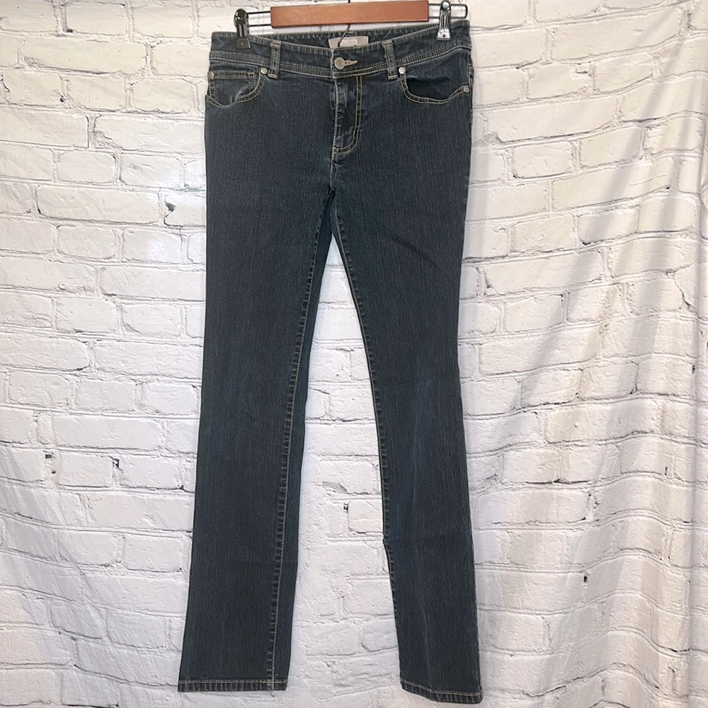 Chico’s Straight Leg Dark Denim Blue Jeans Size 00 Excellent Condition